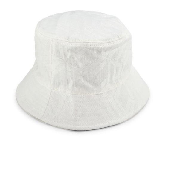 NWT MCM Cubic Monogram Denim Bucket Hat White - Picture 2 of 6